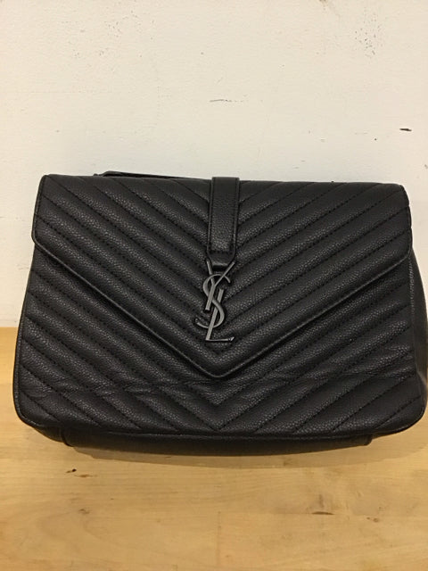 YSL Like Black Leather Handbag