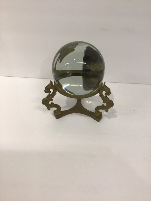 Crystal Sphere on Metal Dragon Stand