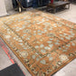 13'6" X 9'5"  Orange Floral Pattern Rug