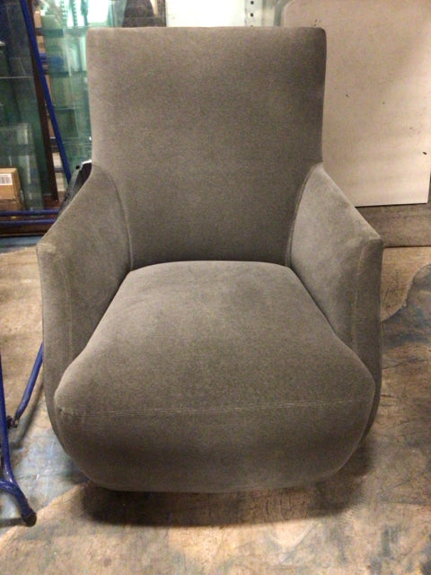 Lee Industries Grey Fabric Swivel Arm Chair