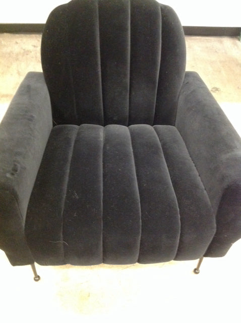 Chair- Cb2 Modern Black Velvet