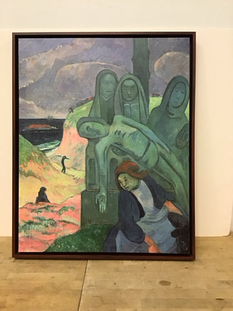 24x30 Framed "The Green Christ" Print Gauguin
