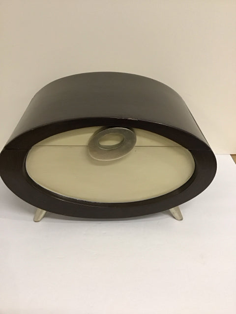 16" Oval Painted Wood Box AS-IS Multiple Nicks