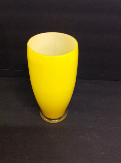 8" Yellow Glass Vase