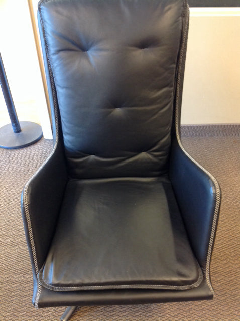 Chair- Black Leather Swivel