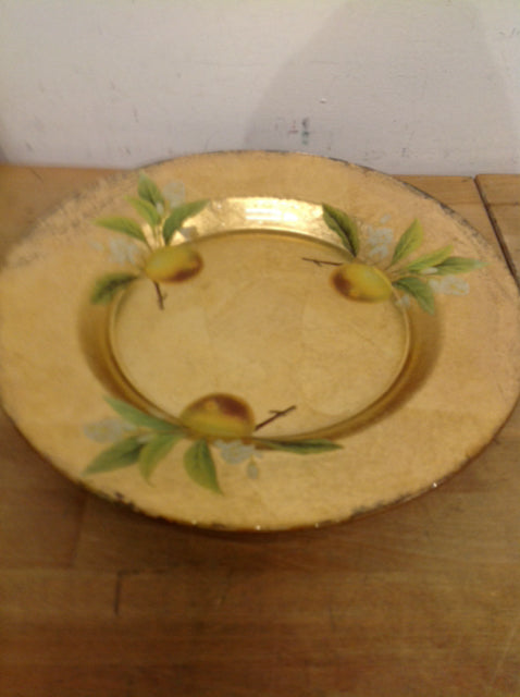 Bowl- 12" Gold Glass Fruit