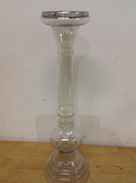 Candle Holder- 17" Clear Glass