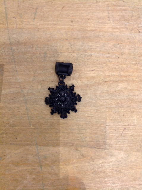 Black Medallion w/Rhinestones
