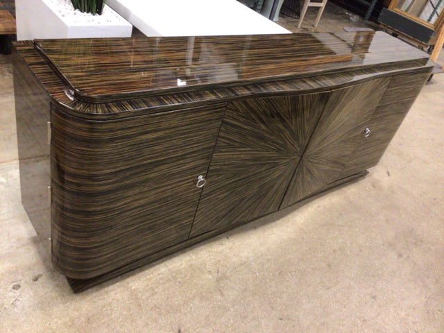 AS-IS Tiger Stripe Lacqured Buffet(Veneer Peeling)