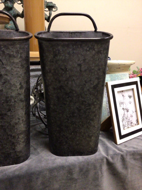 14 1/2"H Tin Wall Bucket W/Handle