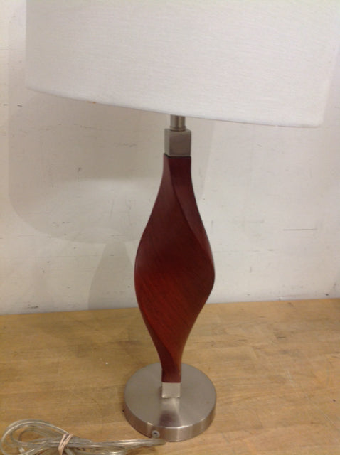 29" Wood & Chrome Lamp