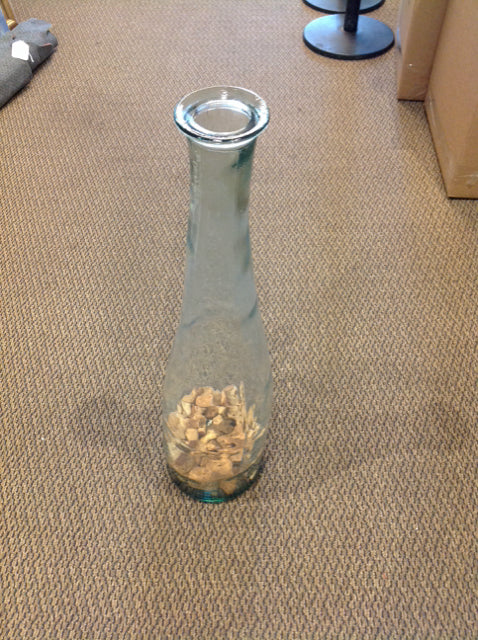 31" Recycled Glass Vase w/Corks