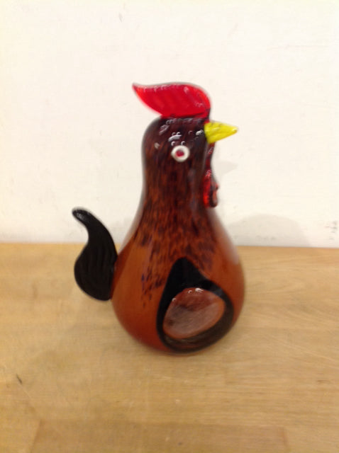 12" Brown Art Glass Rooster