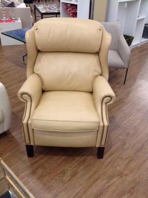 As Is Handcock / Moore  Butter Cream Leather Chair