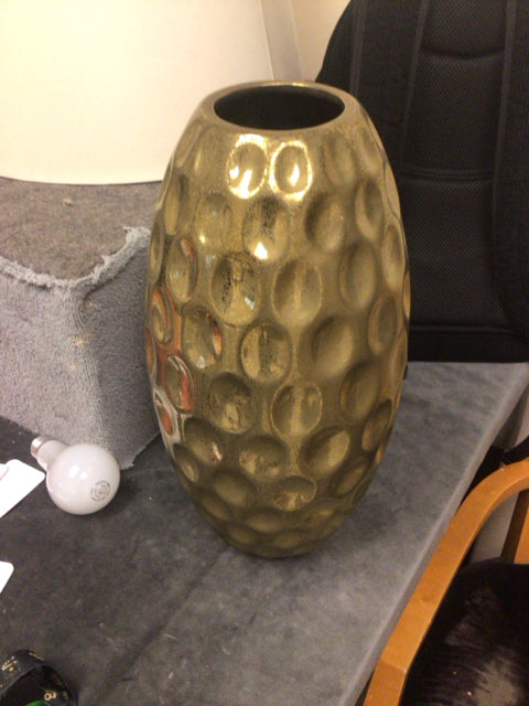 15" Gold Ceramic Vase