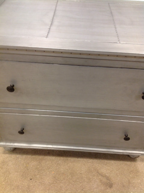 File Cabinet- R H Silver Wood 2 Drawer / Dresser