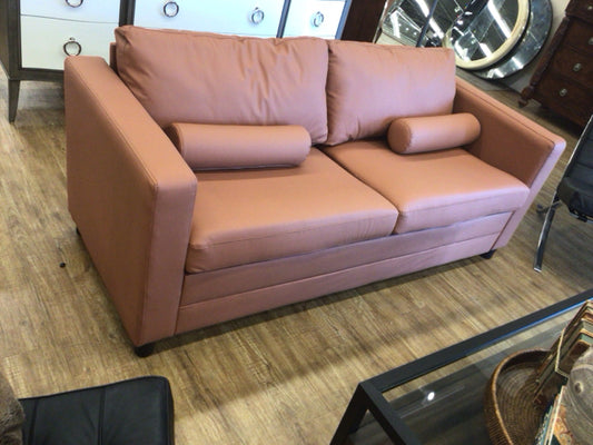 Brown Vinyl Sleeper Sofa