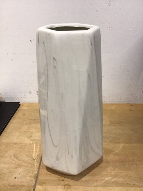 12" Faux Marble Ceramic Vase