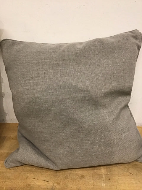20" Gray Linen Like Pillow Down Filled