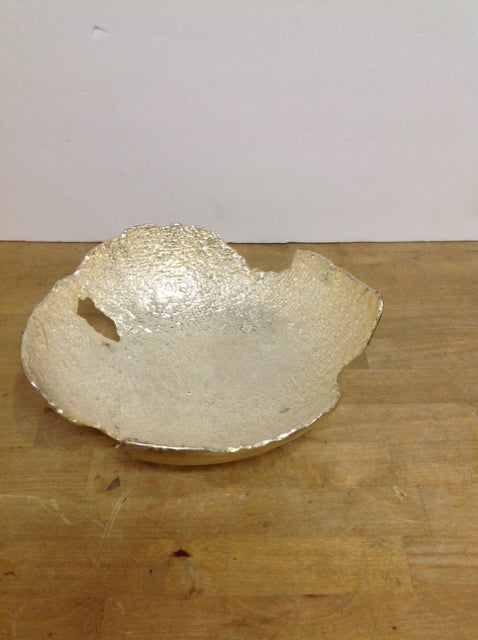 11" Abstract Gold Metal Bowl