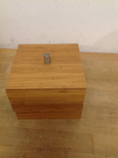 Set Of 3 Light Wood Stacking Boxes