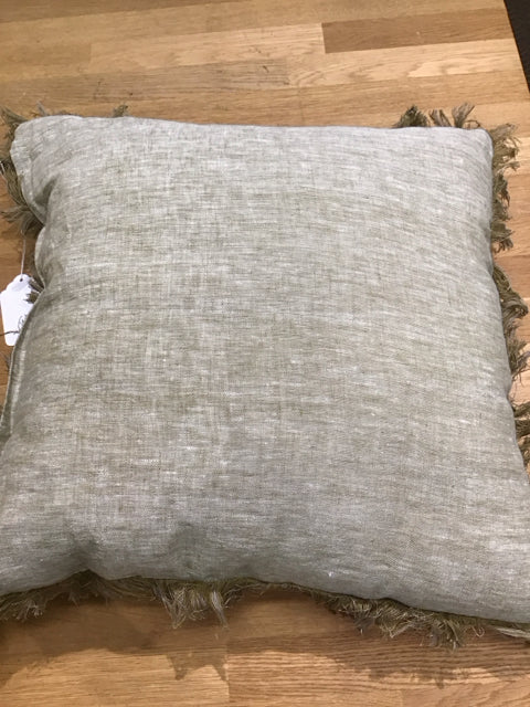 Green/ Fringe Pillow