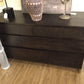 AS-IS Black Wood Six Drawer Dresser(Top Scratched/Knicks)