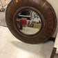 35 1/8"AS-IS Uttermost Round Beveled Framed Mirror