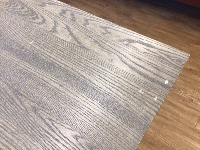 AS-IS Light Grey Wood Top Dining Table (Marks On Top)