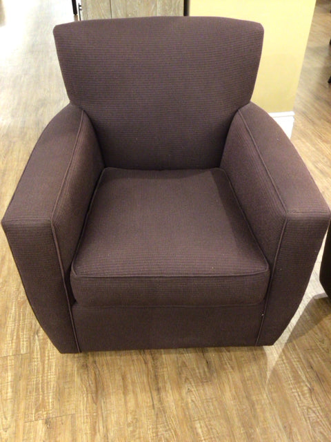 Crate & Barrel Purple Fabric Swivel Chair