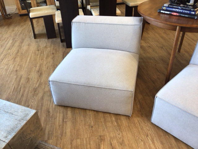 Grey 4 PC Grey Fabric Modular Low Profile Sectional