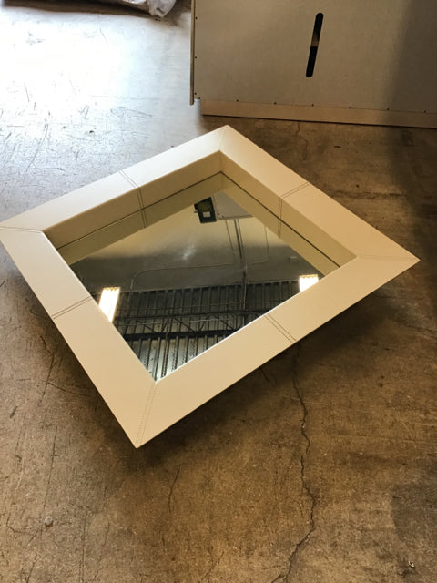 39"Sq Cattelan Italia Photo Leather Mirror