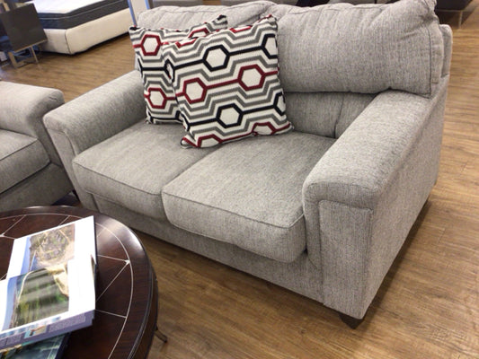 RTG Maylie Grey Fabric Love Seat W/2 Pillows
