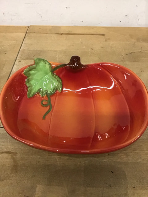 9.5" Pumpkin Ceramic Bowl