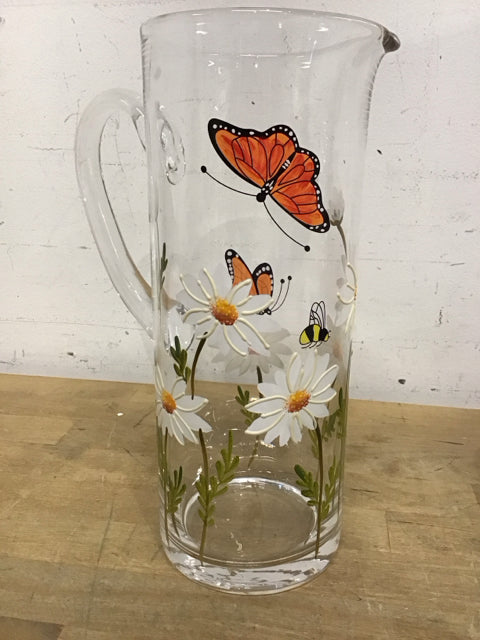 11" Glass Floral Butterfly Butterfly
