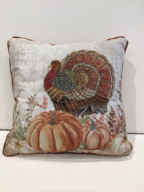 Beaded Turkey Pillow