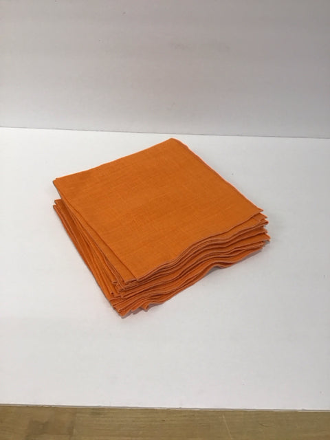 Set/8 Orange Dinner Napkins
