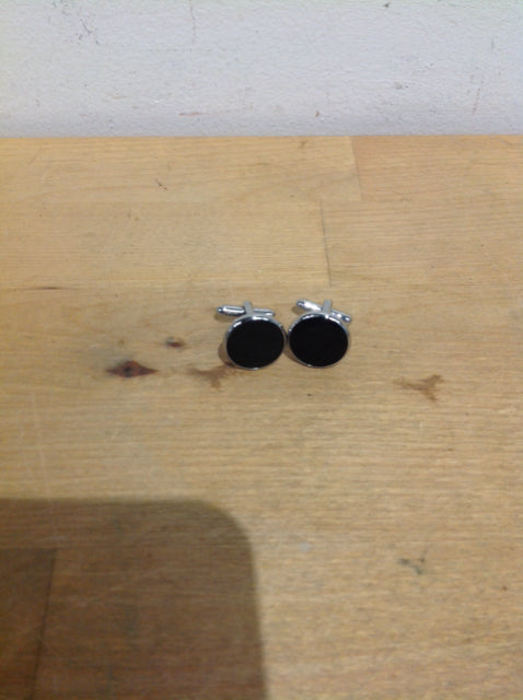 Men's - Silver & Black Cuff Links