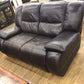 AS-IS Dark Brown Leather Dual Power Reclining Love Seat