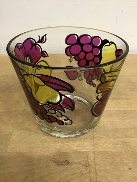5"x6" Vintage Fruit Glass Ice Bucket