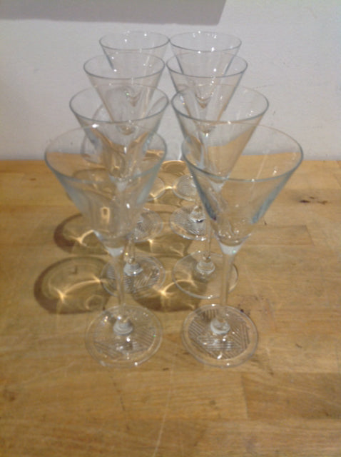 Set Of 8 Grey Goose Martini Glasses