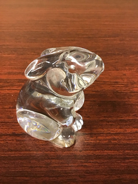 4" Baccarat Crystal Clear Rabbit Figurine