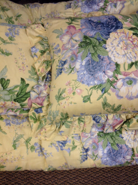 King 4 Pc Yellow Floral Comforter Set