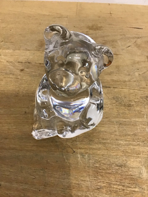 3" Art Clear Art Glass Bear