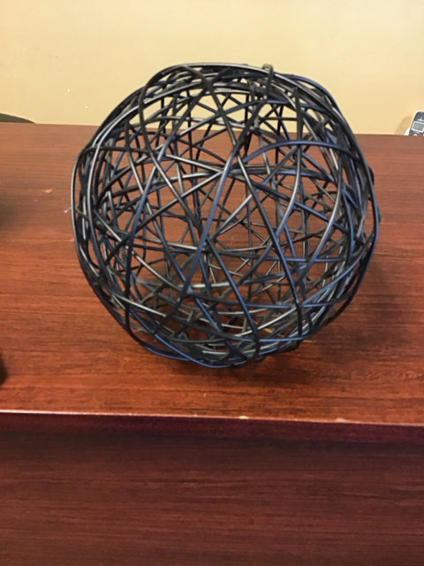 7" Black Metal Decorative Orb