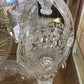 10.5" Vintage Crystal Basket Bowl W/Etched Flowers
