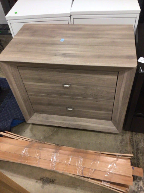 Light Grey Two Drawer Nightstand