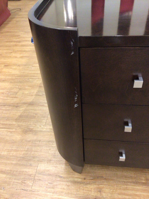 AS-IS Century Dark Wood Six Drawer Dresser(Chips/Scratches)