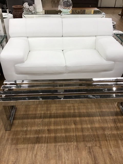 AS IS Nicoletti White Leather Sofa
