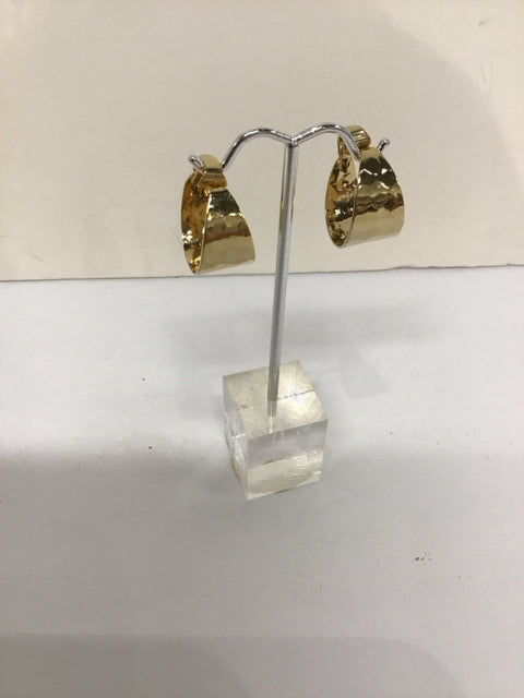 Gold Hammered Hoop Earrings